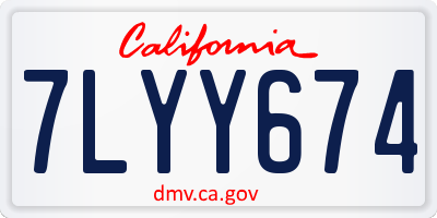 CA license plate 7LYY674