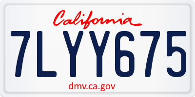 CA license plate 7LYY675