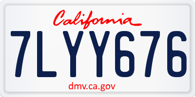CA license plate 7LYY676