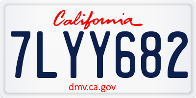 CA license plate 7LYY682