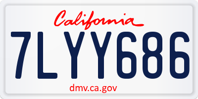 CA license plate 7LYY686