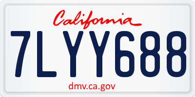 CA license plate 7LYY688