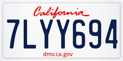 CA license plate 7LYY694