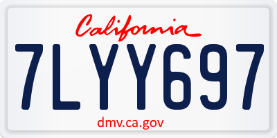 CA license plate 7LYY697