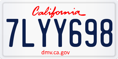 CA license plate 7LYY698