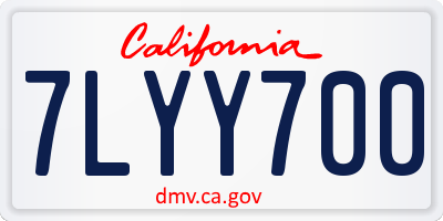 CA license plate 7LYY700