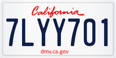 CA license plate 7LYY701