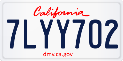 CA license plate 7LYY702