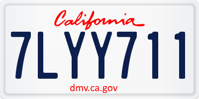 CA license plate 7LYY711