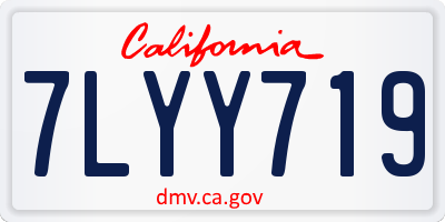 CA license plate 7LYY719