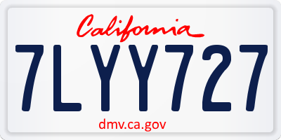 CA license plate 7LYY727
