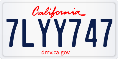 CA license plate 7LYY747