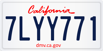 CA license plate 7LYY771