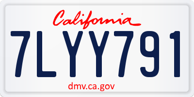 CA license plate 7LYY791