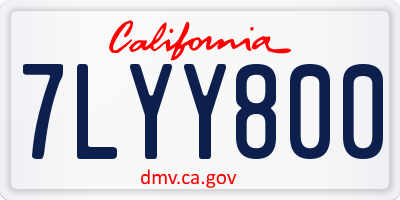 CA license plate 7LYY800