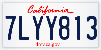 CA license plate 7LYY813