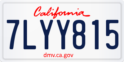 CA license plate 7LYY815