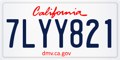 CA license plate 7LYY821