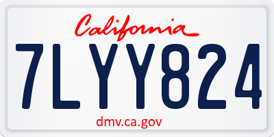 CA license plate 7LYY824