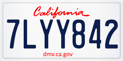 CA license plate 7LYY842