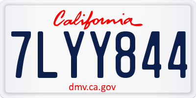 CA license plate 7LYY844