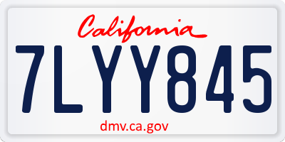 CA license plate 7LYY845