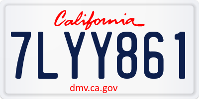CA license plate 7LYY861
