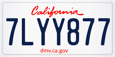 CA license plate 7LYY877