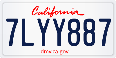 CA license plate 7LYY887