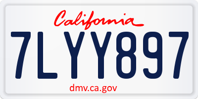 CA license plate 7LYY897