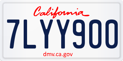 CA license plate 7LYY900