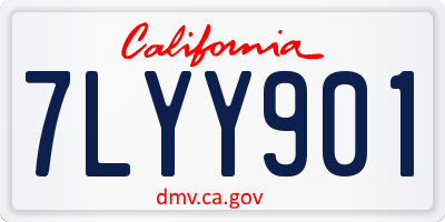 CA license plate 7LYY901