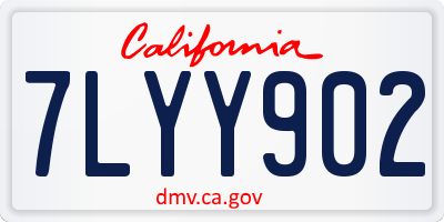CA license plate 7LYY902