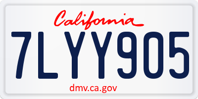 CA license plate 7LYY905