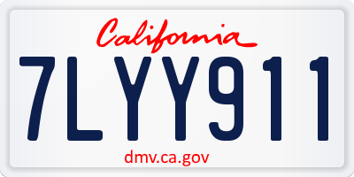 CA license plate 7LYY911