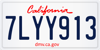 CA license plate 7LYY913