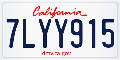 CA license plate 7LYY915