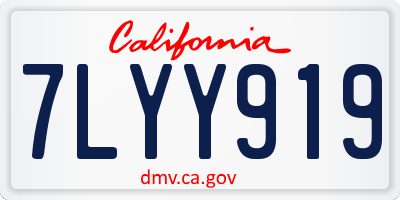 CA license plate 7LYY919