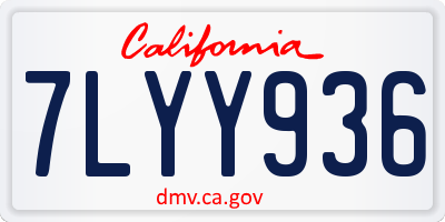 CA license plate 7LYY936