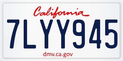 CA license plate 7LYY945