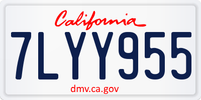CA license plate 7LYY955