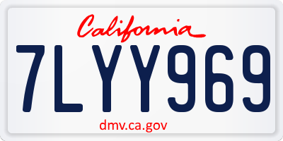 CA license plate 7LYY969