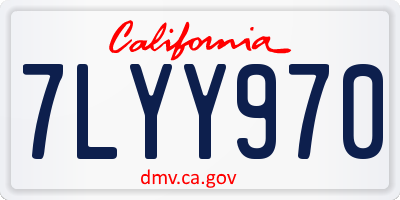 CA license plate 7LYY970