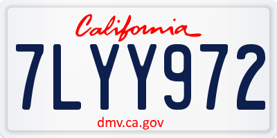CA license plate 7LYY972