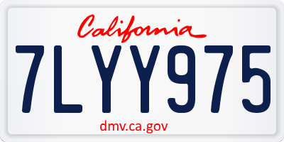 CA license plate 7LYY975