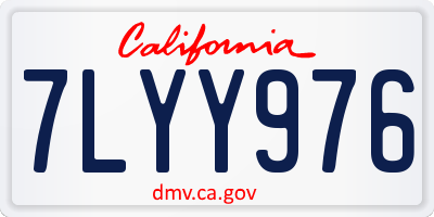 CA license plate 7LYY976