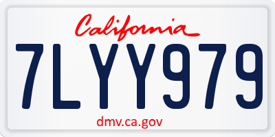 CA license plate 7LYY979