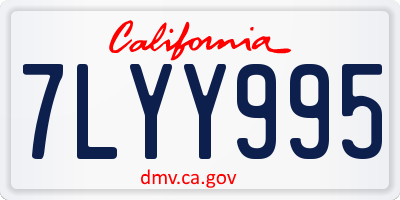 CA license plate 7LYY995