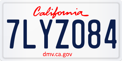 CA license plate 7LYZ084