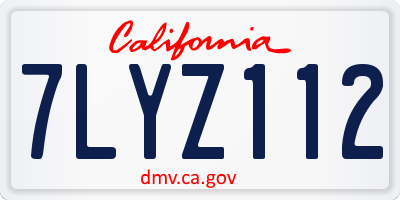 CA license plate 7LYZ112